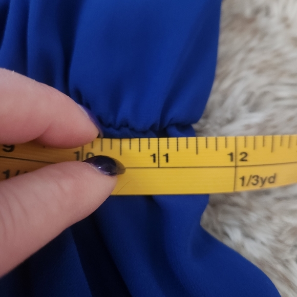 Sweet Storm Half Sleeve Keyhole Back Knee Length Dress Cobalt Blue Size Medium - Picture 10 of 11